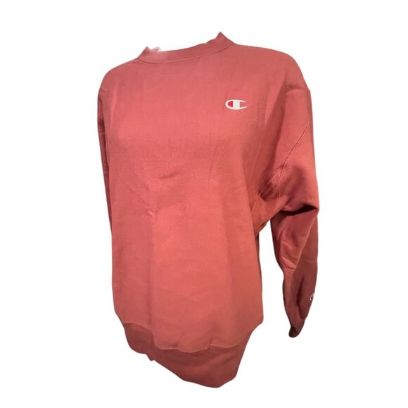 Champion Reverse Weave Crewneck Boyfriend Sweatshirt Sz Medium Womens Brown Mauv - Picture 9 of 10